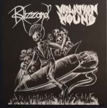 BLIZZARD / VIOLATION WOUND “Antimusic Missile” Split 7″EP